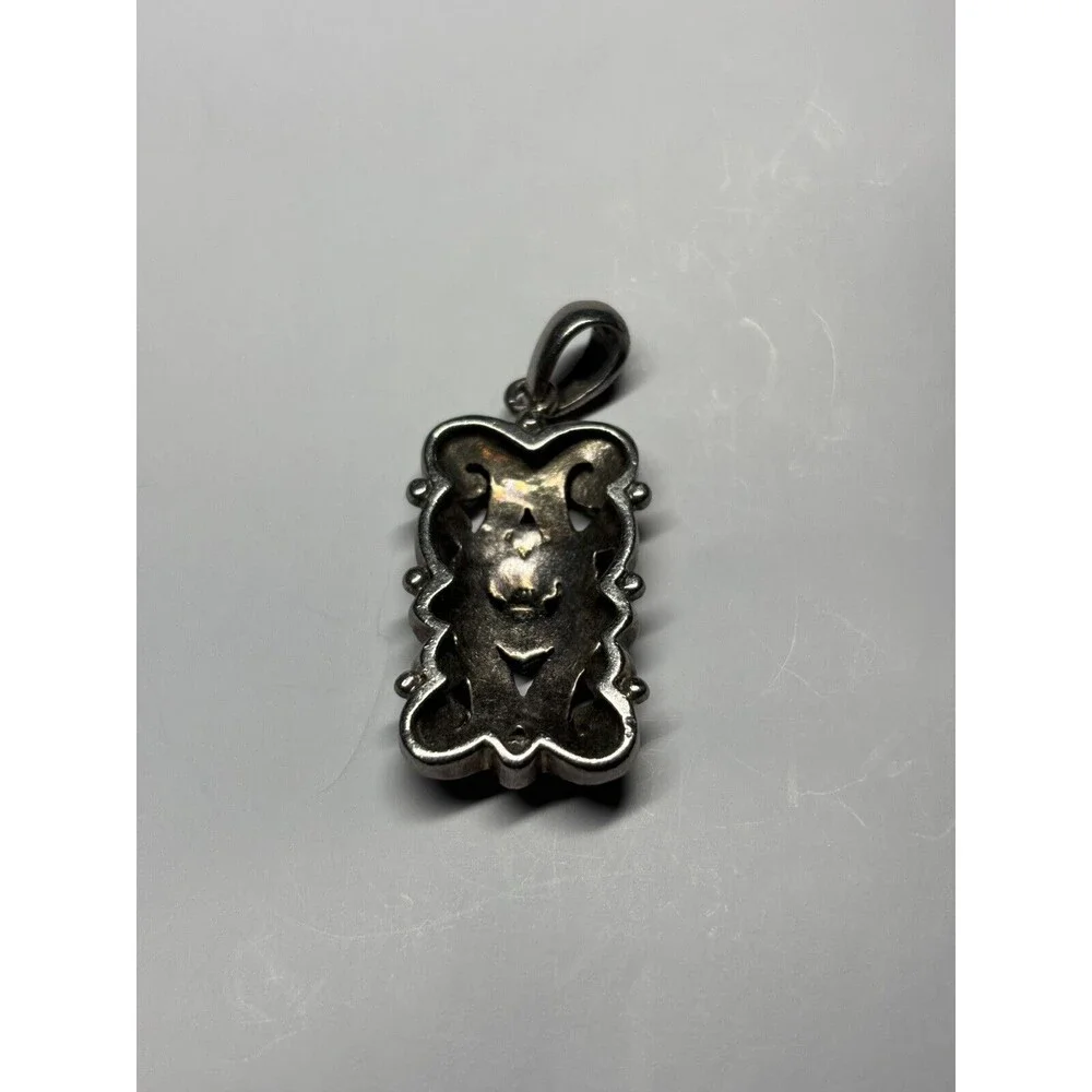 Vintage Sterling Silver 925 Marcasite Heart Pendant Unique No Necklace